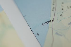 Image of a map, showing the location of Gaza City