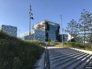 The glass fronted building of the international criminal court, seen through trees and grasses. Is the ICC Biased?