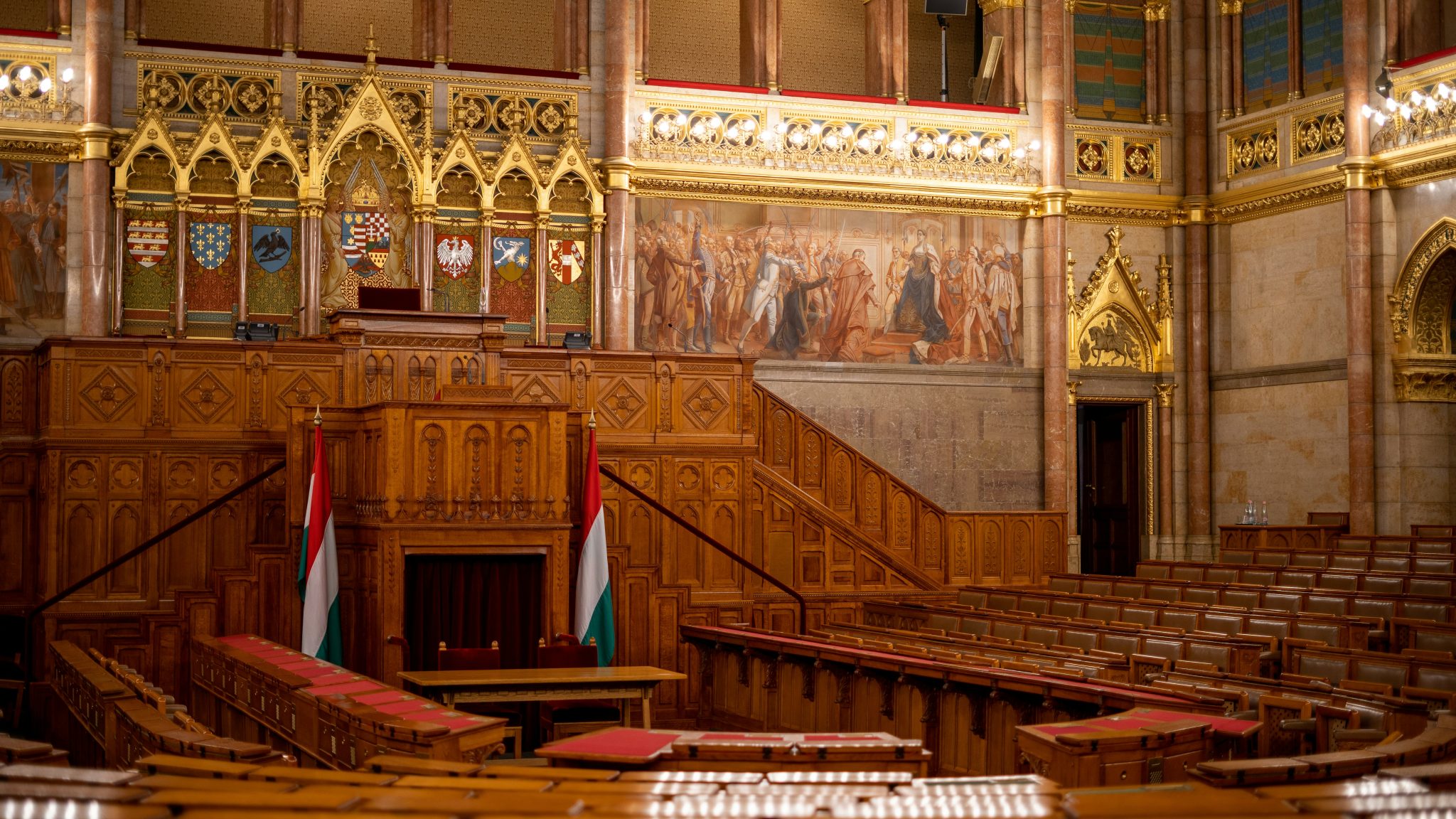 Interior of a courtroom in Budapest